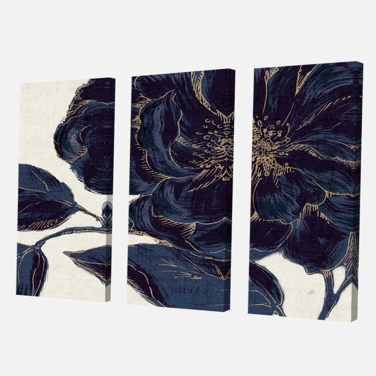 Designart - Dark Rose Gilded Gold - Floral Canvas Artwork